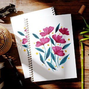 Niedlicher Blumenstrauß - Magenta und aquamarin Planer