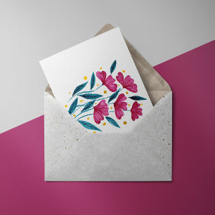 Niedlicher Blumenstrauß - Magenta und aquamarin Postkarte