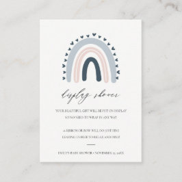 NIEDLICHER BLUSH BLUE HEART RAINBOW ANZEIGEN BABY  BEGLEITKARTE