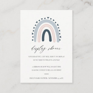 NIEDLICHER BLUSH BLUE HEART RAINBOW ANZEIGEN BABY BEGLEITKARTE