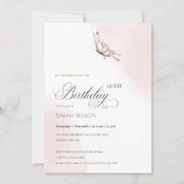 Niedlicher Blush Wasserfarbenschmetterling jeden G Einladung