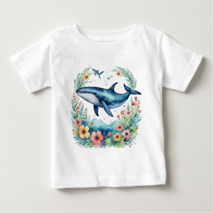 Niedlicher Blütenwal Baby T-shirt