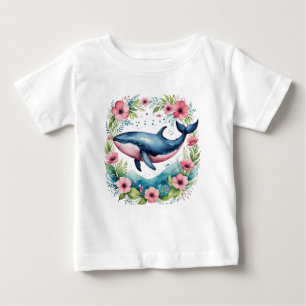Niedlicher Blütenwal Baby T-shirt