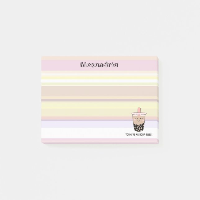 Niedlicher Boba Milk Tea Pun Post-it Klebezettel (Vorderseite)