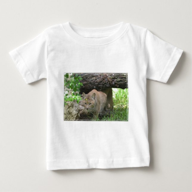 Niedlicher Bobcat Baby T-shirt (Vorderseite)