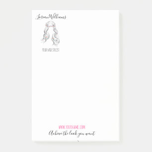 Niedlicher Boho Hairstyle Hochzeitssaal Post-it Klebezettel