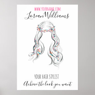 Niedlicher Boho Hairstyle Hochzeitssaal Poster