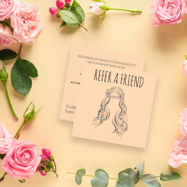 Niedlicher Boho Hairstyle Hochzeitssaal Terminkarte (Von Creator hochgeladen)