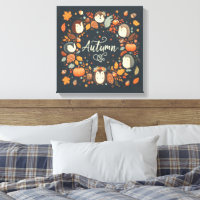 Niedlicher Boho Herbst Igel Wraath Wall Decal