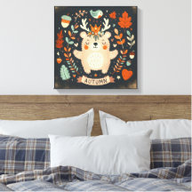 Niedlicher Boho Herbstbärenkreit Wall Decal