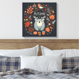 Niedlicher Boho Herbstbärenkreit Wall Decal Leinwanddruck