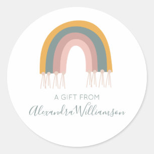 Niedlicher Boho Rainbow ein Geschenk von Personali Runder Aufkleber
