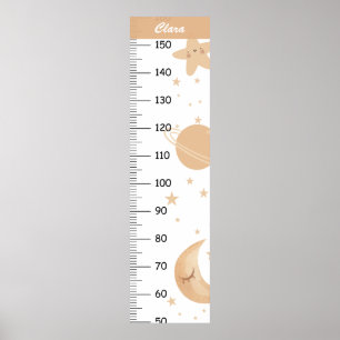 Niedlicher Boho Star und Planet Growth Chart Poster
