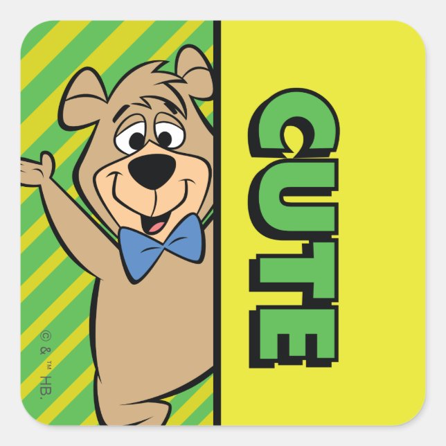 Niedlicher Boo-Boo-Bär Quadratischer Aufkleber (Vorderseite)