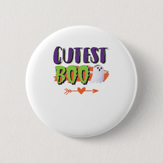 Niedlicher Boo Halloween Funny Lässig Button (Vorderseite)