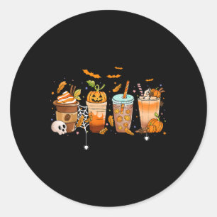 Niedlicher Boo latte Kaffee Halloween Spooky Seaso Runder Aufkleber