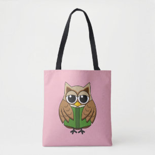 Niedlicher Bookworm Owl Reading Book Cartoon