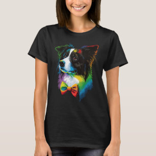 Niedlicher Border Collie Dog an der Grenze Collie  T-Shirt