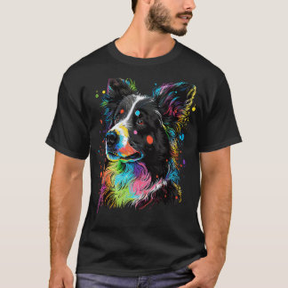 Niedlicher Border Collie Dog an der Grenze Collie  T-Shirt