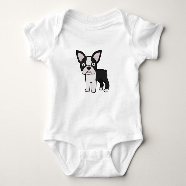Niedlicher Boston-Terrier Baby Strampler (Vorderseite)