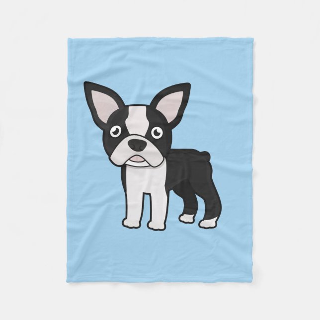 Niedlicher Boston-Terrier Fleecedecke (Vorderseite)