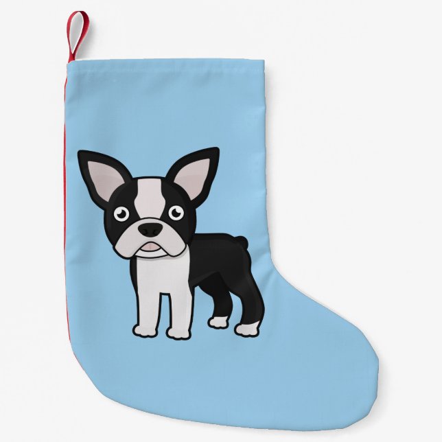 Niedlicher Boston-Terrier Kleiner Weihnachtsstrumpf (Vorderseite)