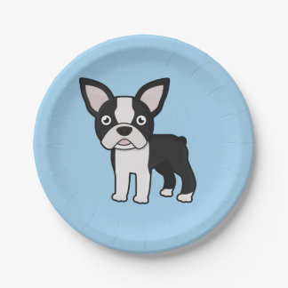 Niedlicher Boston-Terrier Pappteller