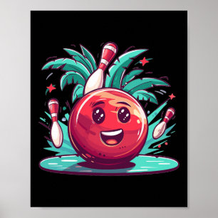 Niedlicher Bowling Art I Kinder Bowling Poster