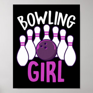 Niedlicher Bowling Girl Funny Bowler Enthusiasten Poster