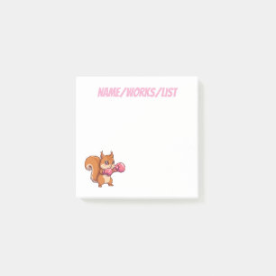 Niedlicher Boxender Eichhörnchen Lustig Post-it Klebezettel