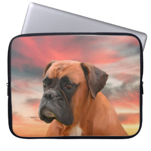 Niedlicher Boxer Hund Aquarellmalerei Art Laptopschutzhülle