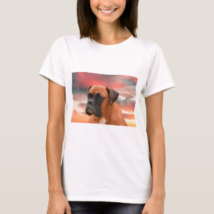 Niedlicher Boxer Hund Aquarellmalerei Art T-Shirt