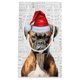Niedlicher Boxer Weihnachts-Hund Holiday Woof Word Kleine Geschenktüte