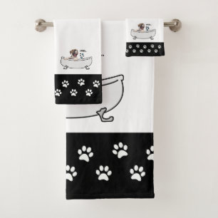 Niedlicher Boxer-Welpe - gehobenes Badezimmer-Deko Badhandtuch Set