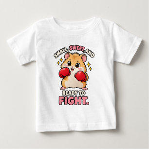 Niedlicher Boxhamster bereit zum Kampf Baby T-shirt