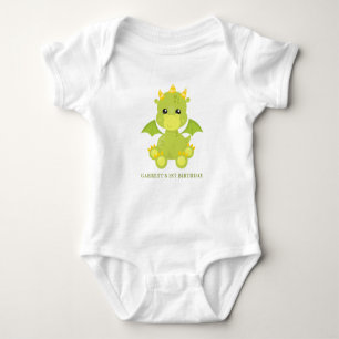 Niedlicher Boy Dragon 1. Geburtstag Baby Strampler