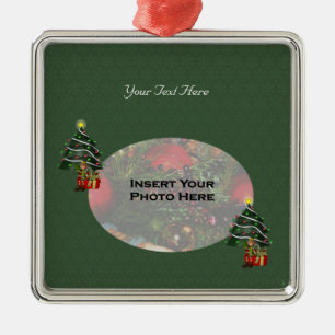 Niedlicher Boy Elf Tree Foto Silbernes Ornament