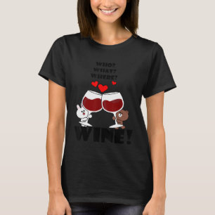 Niedlicher Braunbär cong sonniges Kaninchen, wer w T-Shirt