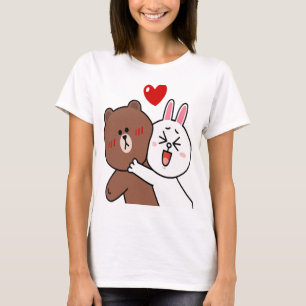 Niedlicher Braunbär Cony Bunny Kanbit Liebhaber in T-Shirt