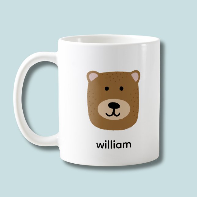 Niedlicher Braunbär Kaffeetasse (Brown bear kids personalized mug)