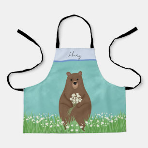 Niedlicher Braunbär personalisierte Schürze