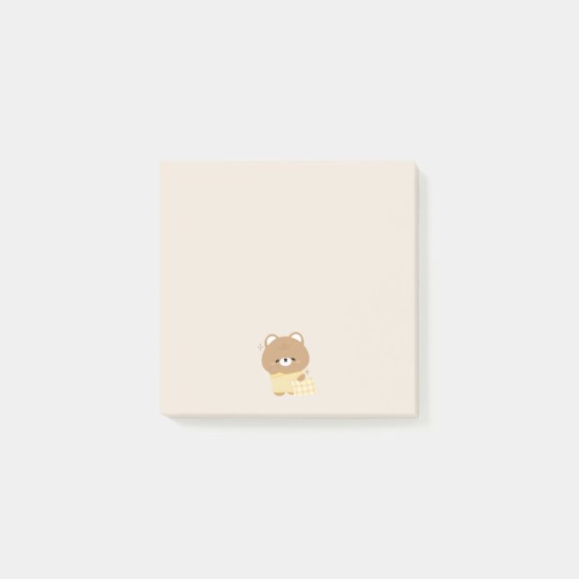 Niedlicher Braunbär Post-it Klebezettel (Vorderseite)