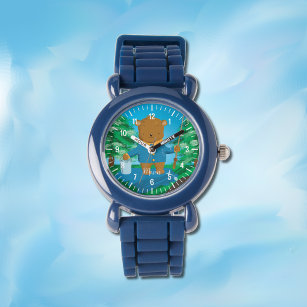 Niedlicher Braunbärenjunge personalisierte Uhr