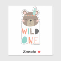 niedlicher Braunbärenwald Wild One Stamm Geburtsta