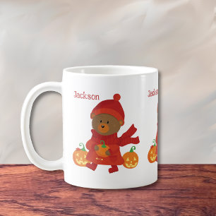 Niedlicher brauner Bär Kid Herbst Tasse
