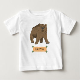Niedlicher brauner Bärenkuppel mit Namen Baby T-shirt