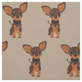 Niedlicher Brauner Chihuahua Welpenhund Stoff
