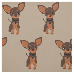 Niedlicher Brauner Chihuahua Welpenhund Stoff