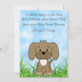 Niedlicher brauner Hund in Blume Kinderdusche einl Einladung