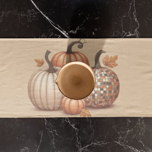 Niedlicher brauner Pumpkin Herbst Wasserfarbe Fall Kurzer Tischläufer